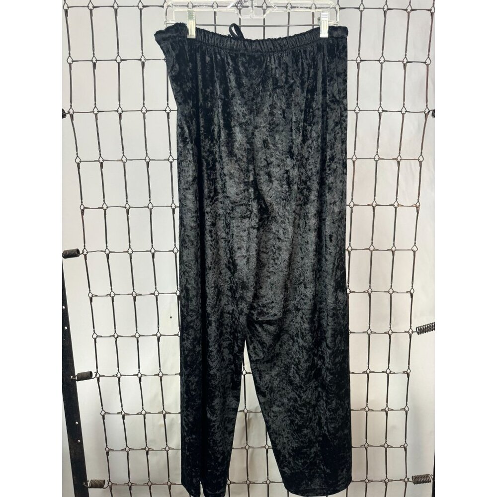Victorias Secret Womens Black Velvet Polyester Lounge Pants M